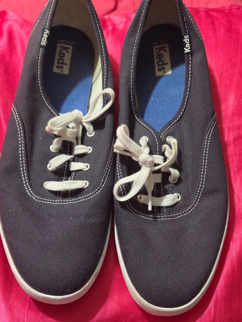 Keds Nav6 Blue Canvas Lace-Up Sneakers with White Laces